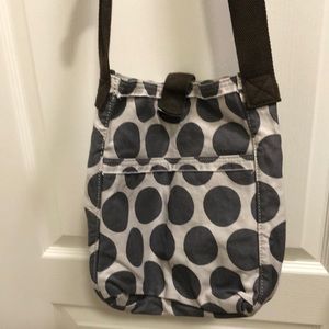 Thirty-One Canvas Polka Dot Crossbody Purse